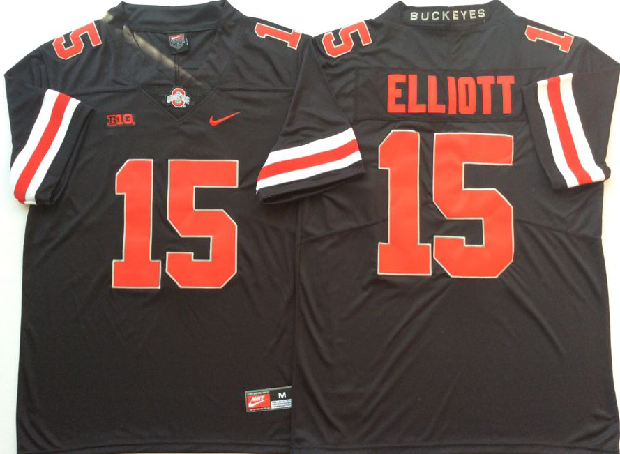 NCAA Men Ohio State Buckeyes Black #15 ELLIOTT